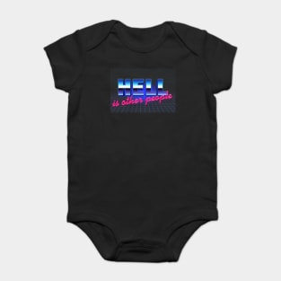 Hell Is Other People  - Nihilist 80s Graphic Design Baby Bodysuit